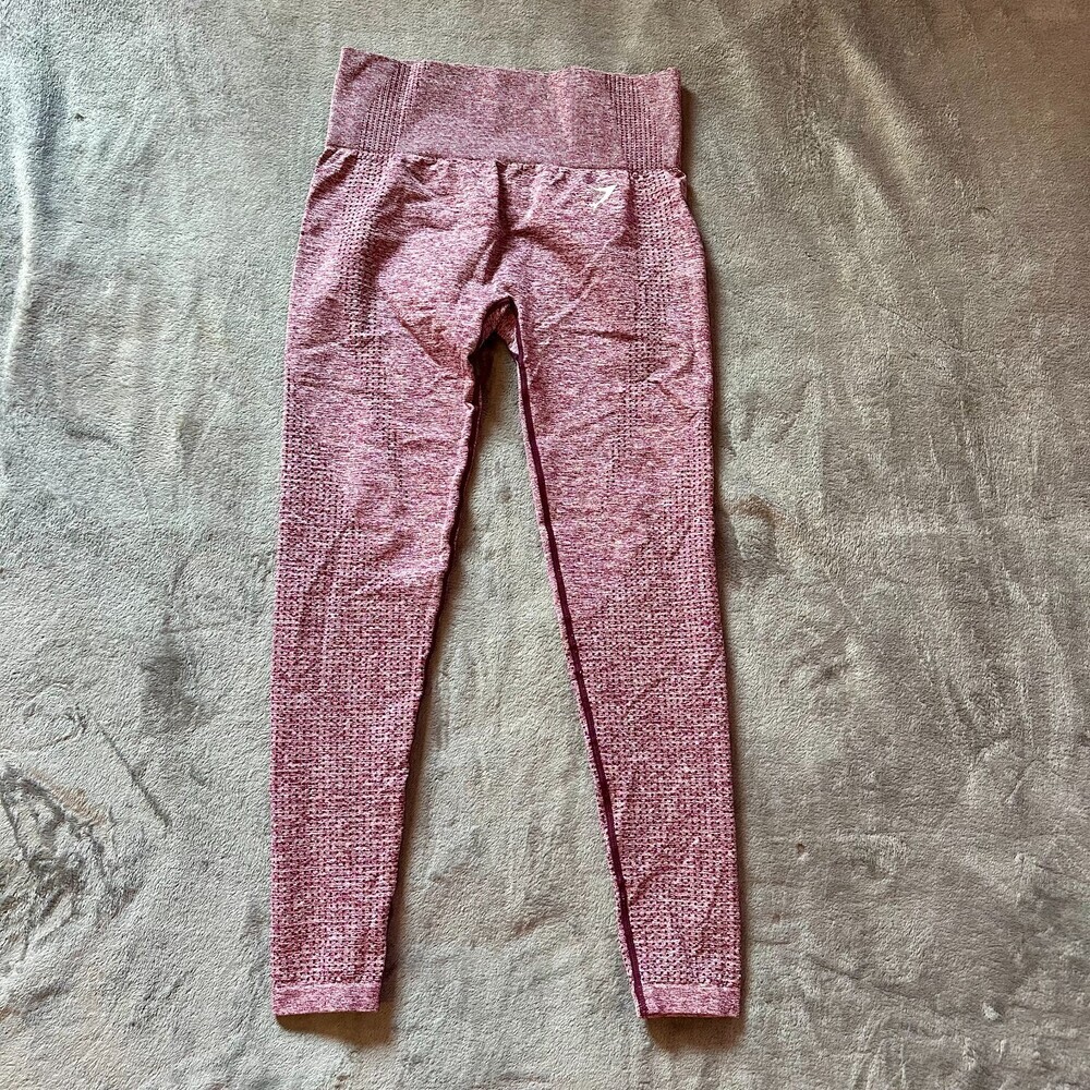 Women's Gymshark DRY Marl High Waist Leggings Maroon Sz Small